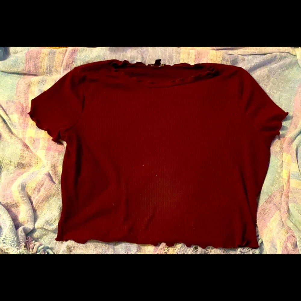 Dark Red Crop Top